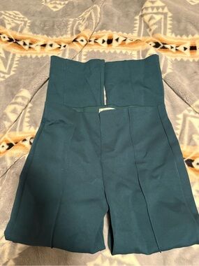 Maeve Teal High-Waist Wide-Leg Jumpsuit Pants